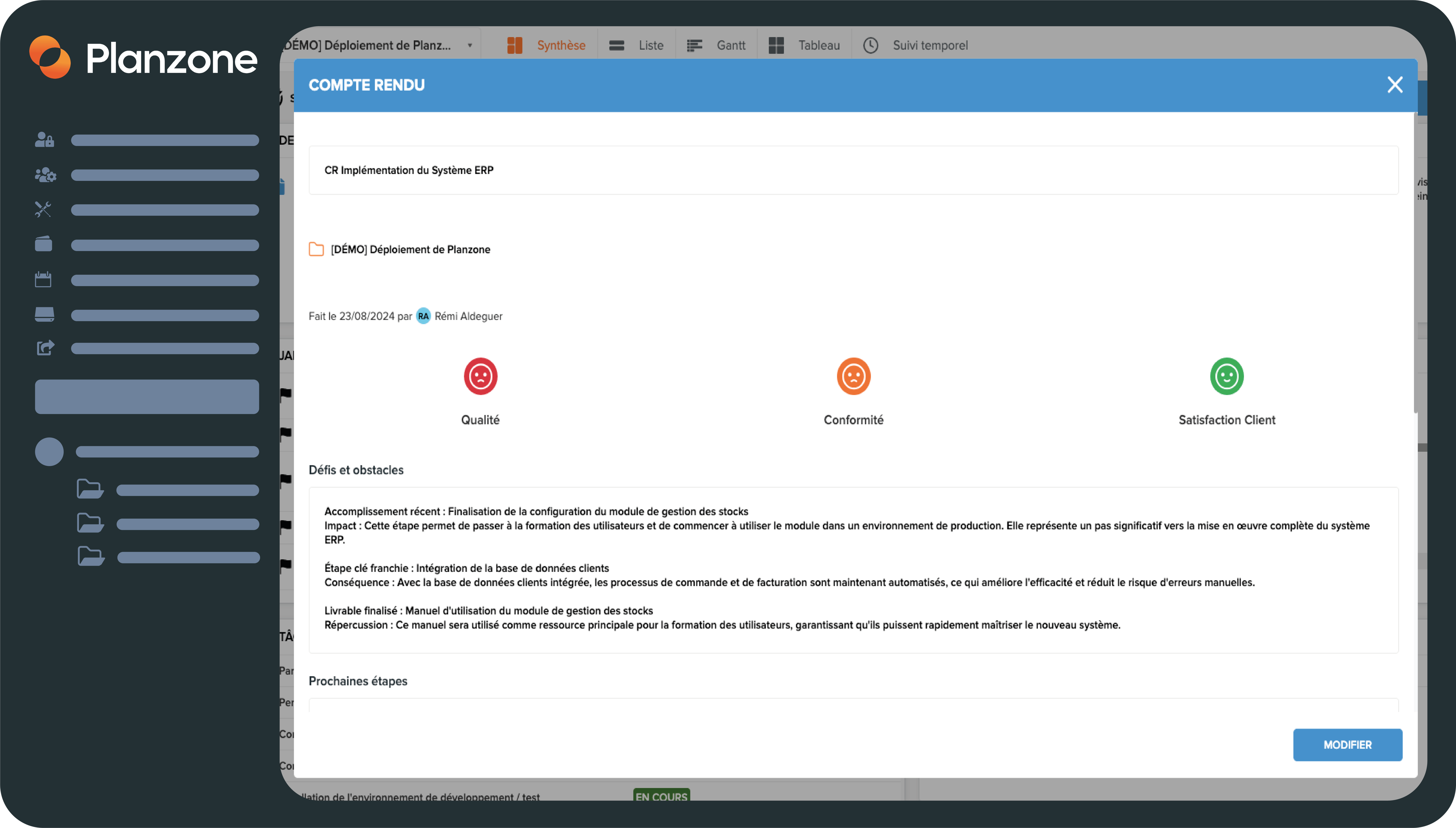 Planzone Dashboards & Reporting - Simplified project tracking