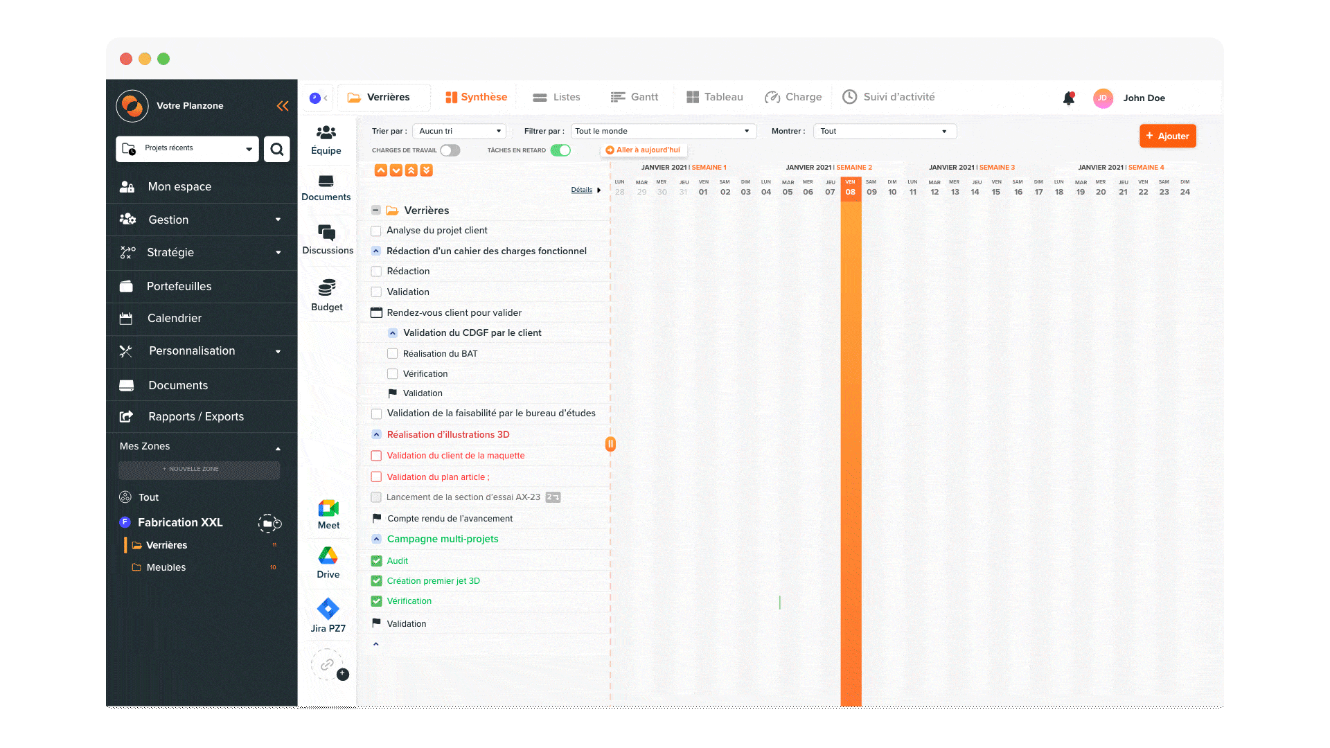 diagramme de Gantt