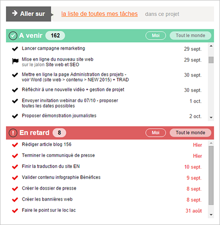 gestion de tâches en ligne