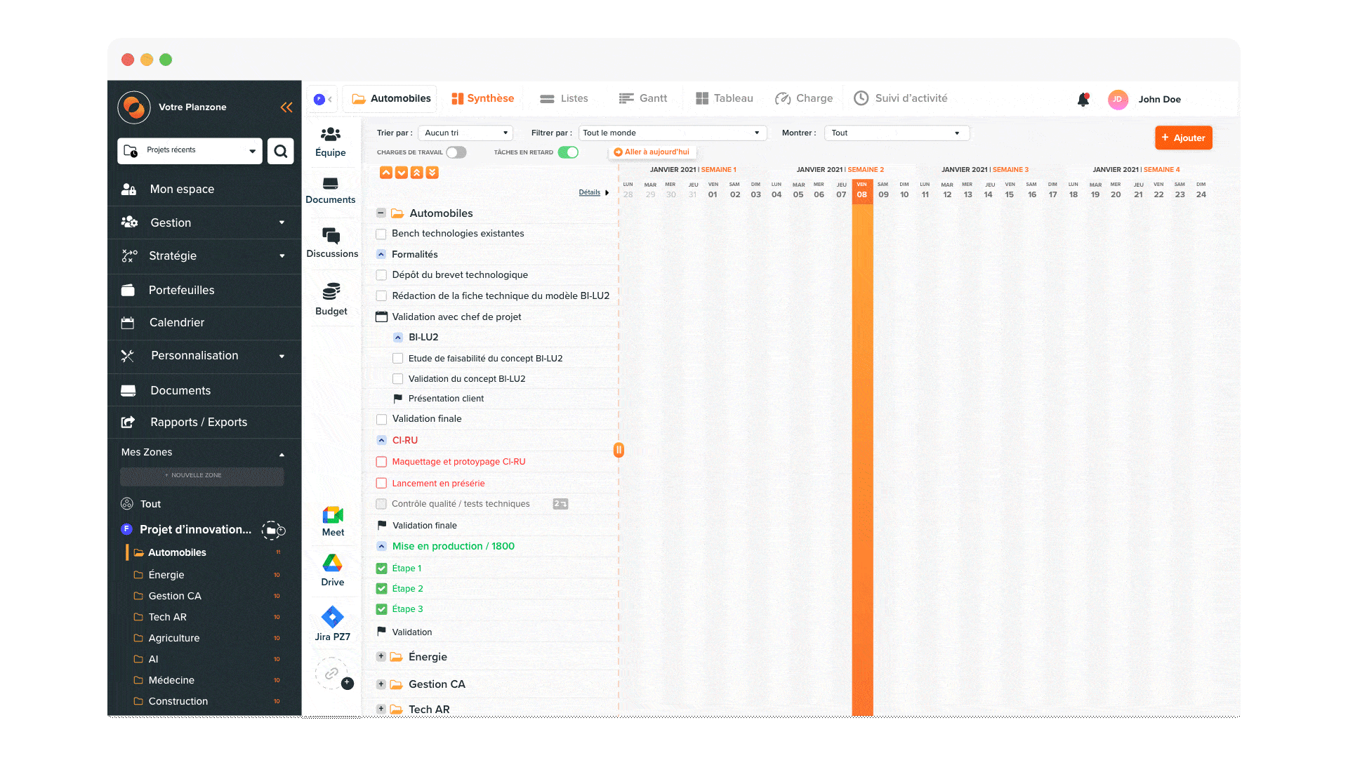 gantt et roadmap outils adaptés aux collectivités